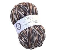 WYS Bluefaced Leicester Wool / Sock Wool self pattern "Signature 4ply Sock Yarn 100g | Dk Yarn/Wool 877 - Owl Print Cotton Musterbildend with Blue Faced Leicester Wool