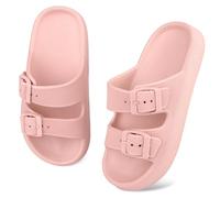 WYSFLY Kids Cloud Slides Boys Girls Adjustable Double Buckle EVA Flat Sandals Summer Pillow Slippers Shower Beach Pool Sliders Pink 13 UK Little Kid