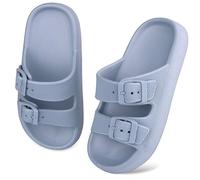 WYSFLY Kids Cloud Slides Boys Girls Adjustable Double Buckle EVA Flat Sandals Summer Pillow Slippers Shower Beach Pool Sliders Blue 13 UK Little Kid