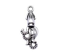 WYSIWYG 10pcs 24x10mm Squid Charms Antique Silver Color Zinc Alloy