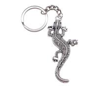 WYSIWYG 1pcs 71x30mm Gecko Lizard Charms Keyrings Antique Silver Color Zinc Alloy Ring Size 28Mm