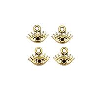 WYSIWYG 40pcs 9x10mm Eye Charms Antique Gold Color Zinc Alloy