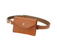 WYSJYBHJ Women's Genuine Leather Belt Pouch, Vintage Belt Wallet Pocket One Piece, Belt Accessories, Brown, Large