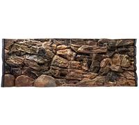 WYSKONT Aquarium background 3D Lesbos - Aquarium background - Aquarium accessories - Background - Aquarium decoration - 146x54 cm two-piece for Aquarium 150x60 cm - brown colour - Aquarium large