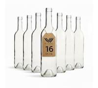 WYSKONT Glass Bottles 750 ml Bordeaux Pack 16 - Wine & Liqueur Bottles - Gift Accessories