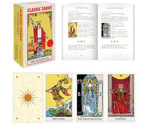 Wyspell Classic Tarot Deck - Original Tarot Cards with Guide Book for Beginners - Beginner Cards with Meanings Guide (Light)