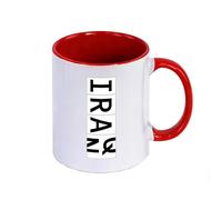 WYSTEN I Love Iran Tea Mug Ceramic 350ml, Classic Blank Ceramic Cup with Large Handle, Home Decor Kitchen Accessory Designed, Mug(Red)