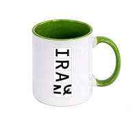 WYSTEN I Love Iran Tea Mug Ceramic 350ml, Classic Blank Ceramic Cup with Large Handle, Home Decor Kitchen Accessory Designed, Mug(Green)
