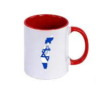 WYSTEN I Love Israel Ceramic Mug 350ml, with Artisan Finish Stylish, for Milk, Latte, Cappuccino, Coffee, Tea, Mug(Red)