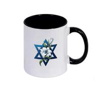 WYSTEN I Love Israel Ceramic Mug 350ml, with Artisan Finish Stylish, for Tea Latte Cappuccino, Mug(Black)