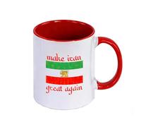 WYSTEN Make Iran Great Again Stoneware Coffee Mugs 350ml, Gloss Ceramic Stoneware Latte Cappuccino Cups, Home Decor Kitchen Accessory Designed, Mug(Red)