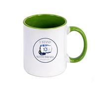 WYSTEN Make Israel Great Again Tea Mug Ceramic 350ml, Hot Chocolate Cups Colourful Mug with Handle, for Cappuccino, Latte, Hot Cocoa Or Hot Tea, Mug(Green)