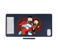 WYSTEN Mouse Mat Invinc., XXL mouse pad non slip stitched edges, for late night quiet typing noise reduction use, mouse(Dark Blue,70cm*35cm)