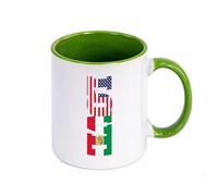 WYSTEN Peaceful Iran Porcelain Coffee Mug 350ml, 350ml Large Capacity Handled Cup for Coffee/Tea, for Milk, Latte, Cappuccino, Coffee, Mug(Green)