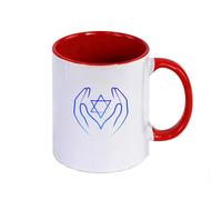 WYSTEN Peaceful Israel Ceramic Mug 350ml, with Artisan Finish Stylish, for Tea Latte Cappuccino, Mug(Red)