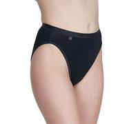 Wysteria Lane Bamboo Comforts Women’s High Leg Briefs 3 Pack, Black, UK12 / EU40, Bamboo-Cotton Stretch Knickers, Soft Breathable Medium Coverage Underwear