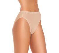 Wysteria Lane Cotton Comforts Women’s High Leg Briefs 3 Pack - Beige - UK14 / EU42 - Cotton-Rich Stretch Knickers - Soft Breathable Medium Coverage Underwear