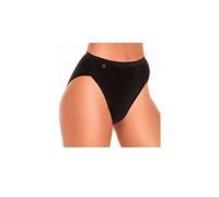 Wysteria Lane Cotton Comforts Women's High Leg Briefs 3 Pack Soft Medium Coverage in Black | Size: 16 Wysteria Lane Black 16