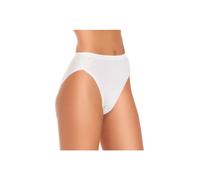Wysteria Lane Cotton Comforts Women's High Leg Briefs 3 Pack Soft Medium Coverage in White | Size: 16 Wysteria Lane White 16