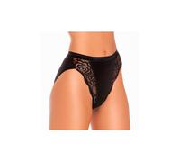 Wysteria Lane Cotton Comforts Women's High Leg Lace Briefs 3 Pack Soft Everyday in Black | Size: 18 Wysteria Lane Black 18