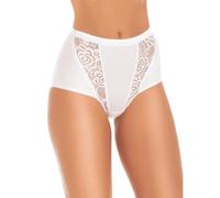 Wysteria Lane Women's 3 Pack Cotton Stretch Maxi Lace Briefs (22, White)