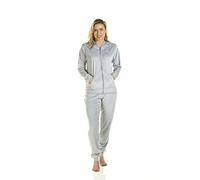 Wysteria Lane Women's Velour Plush Knit Hooded Lounge Set S (UK 8/10 - EU 36/38) Grey