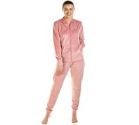 Wysteria Lane Women's Velour Plush Knit Hooded Lounge Set XL (UK 14/16 - EU 42/44) Pink