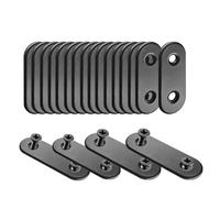 WYSUMMER Flat Straight Brace,20Pcs Metal Brackets with 40Pcs Screws | 36mm*16mm Black Joint Plate Connector Repair Fixing Bracket for Wood Wood Chair Bookshelf Board Window Furniture Cabinet
