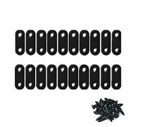 WYSUMMER Flat Straight Brace,20Pcs Metal Brackets with 40Pcs Screws | 46mm*16mm Black Joint Plate Connector Repair Fixing Bracket for Wood Wood Chair Bookshelf Board Window Furniture Cabinet