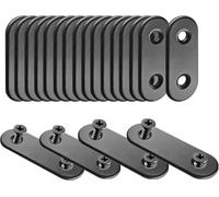 WYSUMMER Flat Straight Brace,20Pcs Metal Brackets with 40Pcs Screws | 56mm*16mm Black Joint Plate Connector Repair Fixing Bracket for Wood Wood Chair Bookshelf Board Window Furniture Cabinet