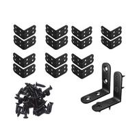 WYSUMMER Right Angle Bracket, 30Pcs Black Joint Bracket with 120Pcs Screws | 40mm*40mm*16mm Black Joint Plate Connector Repair Fixing Bracket for Wood Chair Bookshelf Board Window Furniture Cabinet
