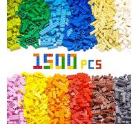 WYSWYG 1500 Pieces Classic Building Bricks Set - Bulk Basic Blocks in 12 Colors & 14 Shapes, Compatible Bulk Block, STEM Educational Toy Suitable for Boys & Girls Ages 6+, Packed in Box.