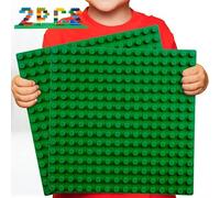 WYSWYG 2PCS Classic Large Base plates,10''x10'' Building Board BasePlates,Compatible with All Major Brands,Green (B005)
