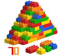 WYSWYG Big Building Blocks Sets for Age 3-5, Large Building Bricks Compatible with Duplo Building Bricks, Kid Building Blocks for Ages 3 4 5 6, Big Blocks Gifts for Boys Girls, 70PCS.