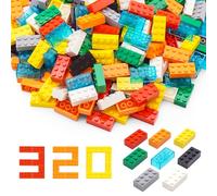 WYSWYG Building Bricks 2x4 Stud 320 Pcs, 8 Colours, Classic Building Blocks Bulk Set, STEM Construction Toys Compatible with Major Brands.