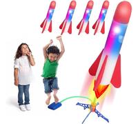 wysyzf The Original Rocket Launcher, 4 Foam Rockets,Can emit light and Toy Air Rocket Launcher - Gift for Boys and Girls - Great for Year Round Play baby
