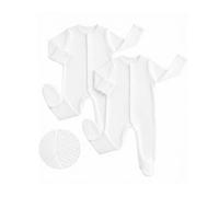 WYTbaby 2 Pack Baby Romper Cotton One Piece Newborn Jumpsuit Long Sleeve Bodysuit Baby Grows for 0 Months