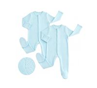WYTbaby 2 Pack Baby Romper Cotton One Piece Newborn Jumpsuit Long Sleeve Bodysuit Baby Grows for 12-18 Months
