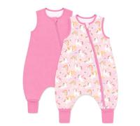 WYTbaby Baby Sleeping Bag with Legs, 1.0 Tog 100% Cotton Sleep Sack, Toddler Soft Sleep Bag with Feet Rose 3-4 Years