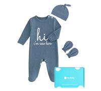WYTbaby Newborn Unisex Baby Clothes with Mittens & Hat 0-3 Months | Hi Im New Here 100% Cotton Coming Home Outfits Gifts for Baby Boy Girl