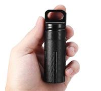 Wytino Capsule Seal Bottle, Daily Small Capacit Storage Case Waterproof Airtight Bottle Dry Box for Outdoor Travel Camping Tool (Black) key chain container, keychain case, keych