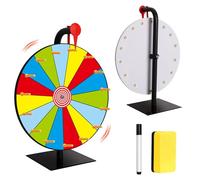 WYTNB 11.8inch Spinning Prize Wheel Tabletop - Spin the Colour Wheel with Stand, Portable Tabletop Roulette with Marker Pen and Whiteboard Eraser, Fortune Roulette Tool for Party Classroom Reward