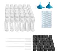 WYTNB 36 Leak proof Glass Bottles 5ml, Clear Glass Vials with Sticker, Refillable Empty Essential Oil Bottle, Sample Bottles with Mini Funnels and Droppers, Cosmetic Container for Perfumed Skin Care