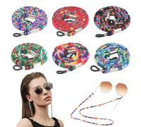 WYTNB 6 Pieces Non-Slip Eyeglasses Chain, Spectacle Eyewear Retainer, Eyeglasses Holder Strap for Reading Sports, Soft Sport Eyeglasses Cord, Flexible Glasses Holder Strap for Myopia Sports Glasses