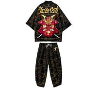 WYUKN Traditional Kimono Set,Japanese Style Kimono Men Pajamas Suit，Long Sleeve Trousers Set Couple Home Service,B2-4XL