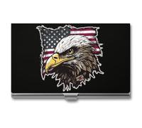WYUSPGK Business Card Case Metal,US Army Cool Flag Eagle Print Business Card Holders Pocket,business Card Holder Case for Men Women, XB0608021, US Army Cool Flag Eagle, One Size