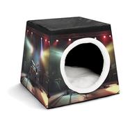 WYUSPGK Capsule Pet Nest Stylish and Cozy Space Capsule Design for Small Pets, Rock Band Stage Print Stylish Pet Nest Cozy Pet Nest Portable Pet Nest