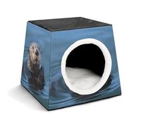 WYUSPGK Capsule Pet Nest Stylish and Cozy Space Capsule Design for Small Pets, Sea Otter Print Stylish Pet Nest Cozy Pet Nest Portable Pet Nest