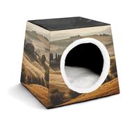 WYUSPGK Capsule Pet Nest Stylish and Cozy Space Capsule Design for Small Pets, View of Typical Tuscany Landscape Print Stylish Pet Nest Cozy Pet Nest Portable Pet Nest