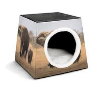 WYUSPGK Capsule Pet Nest Stylish and Cozy Space Capsule Design for Small Pets, Walking Elephants Mother Print Stylish Pet Nest Cozy Pet Nest Portable Pet Nest